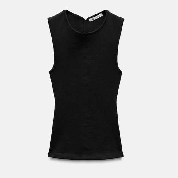 NWT- Zara black wide strap tank (m) - Picture 2 of 4